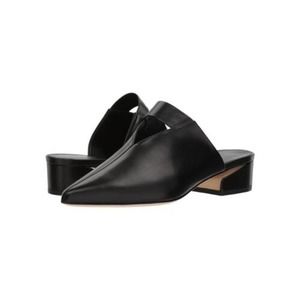 Via Spiga Women's Black Leather Drina Cutout Mule Sz 9 Preloved great condition